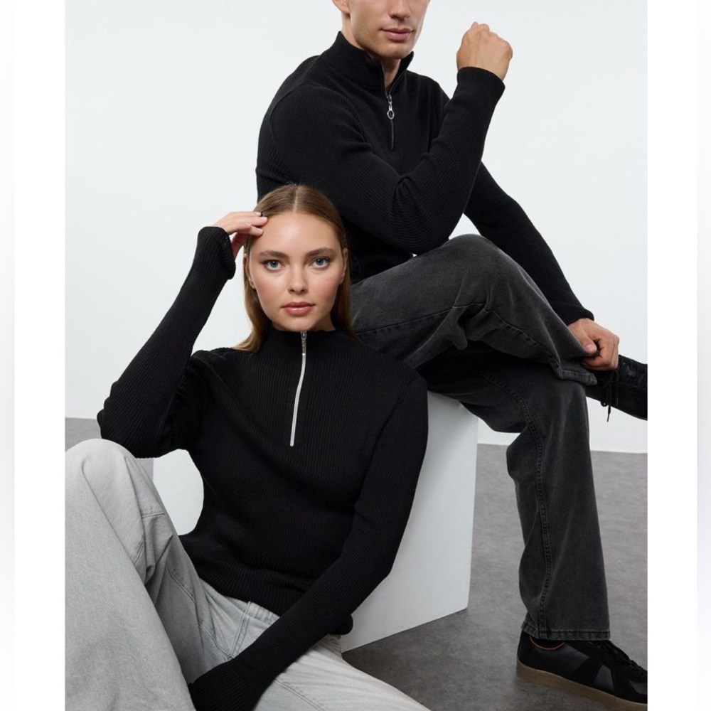 💯 wool half zipper sweater - Picture 3 of 11